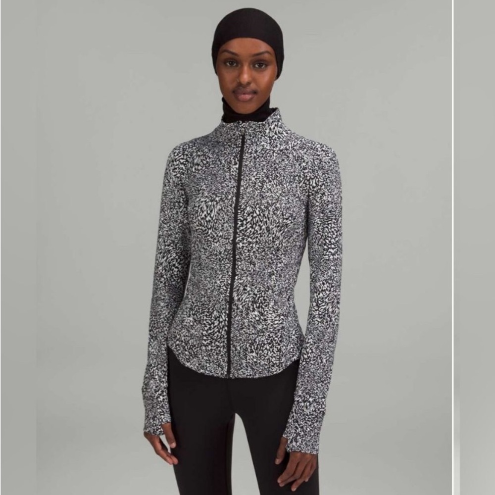 Lululemon InStill Jacket in Warped Grain Alpine White Black Size 14